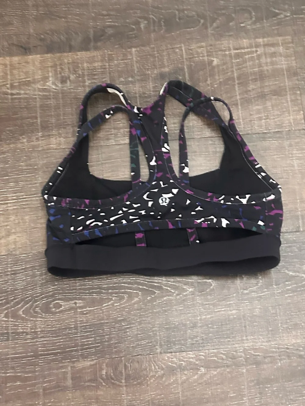 Lululemon Splendour Size 6 Black Multi-Color Strappy Sports Bra